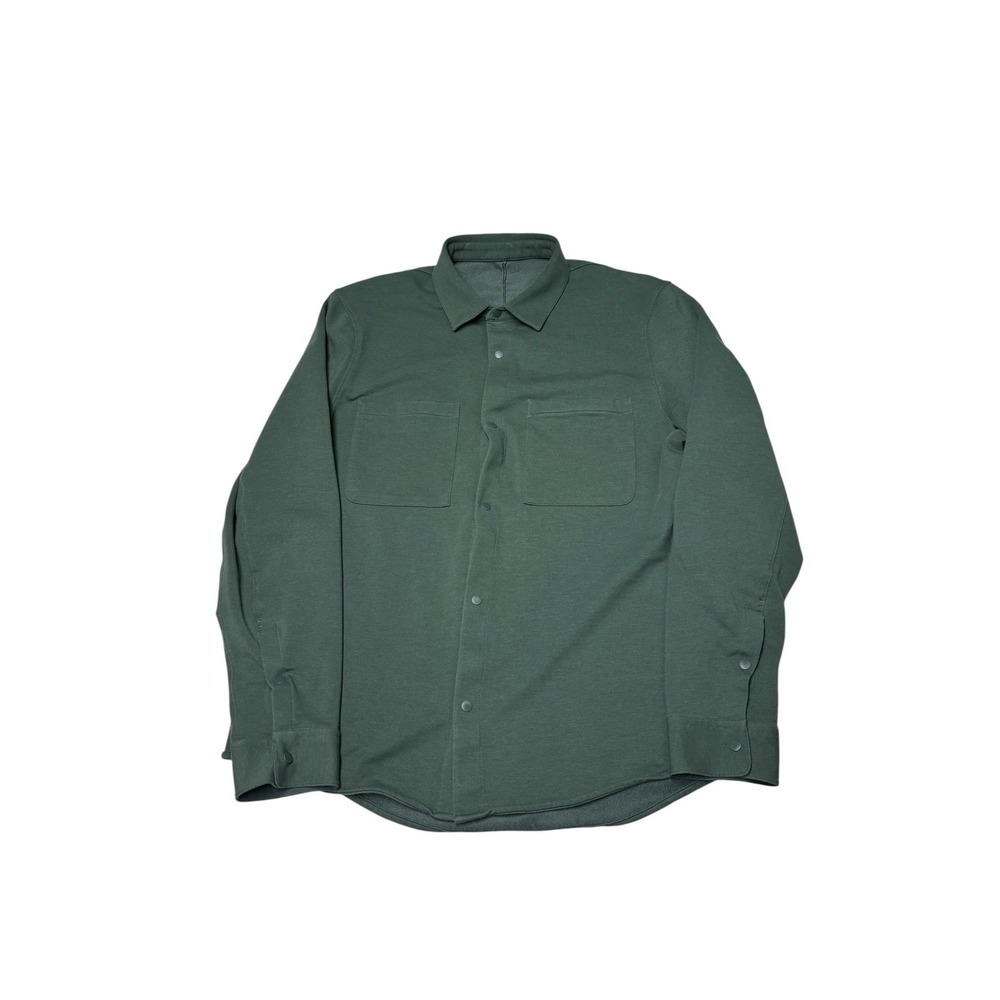 Lululemon Soft Knit Overshirt Mens Overshirt Snap‎ Front Jacket Green LM3F85S L
